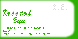 kristof bun business card